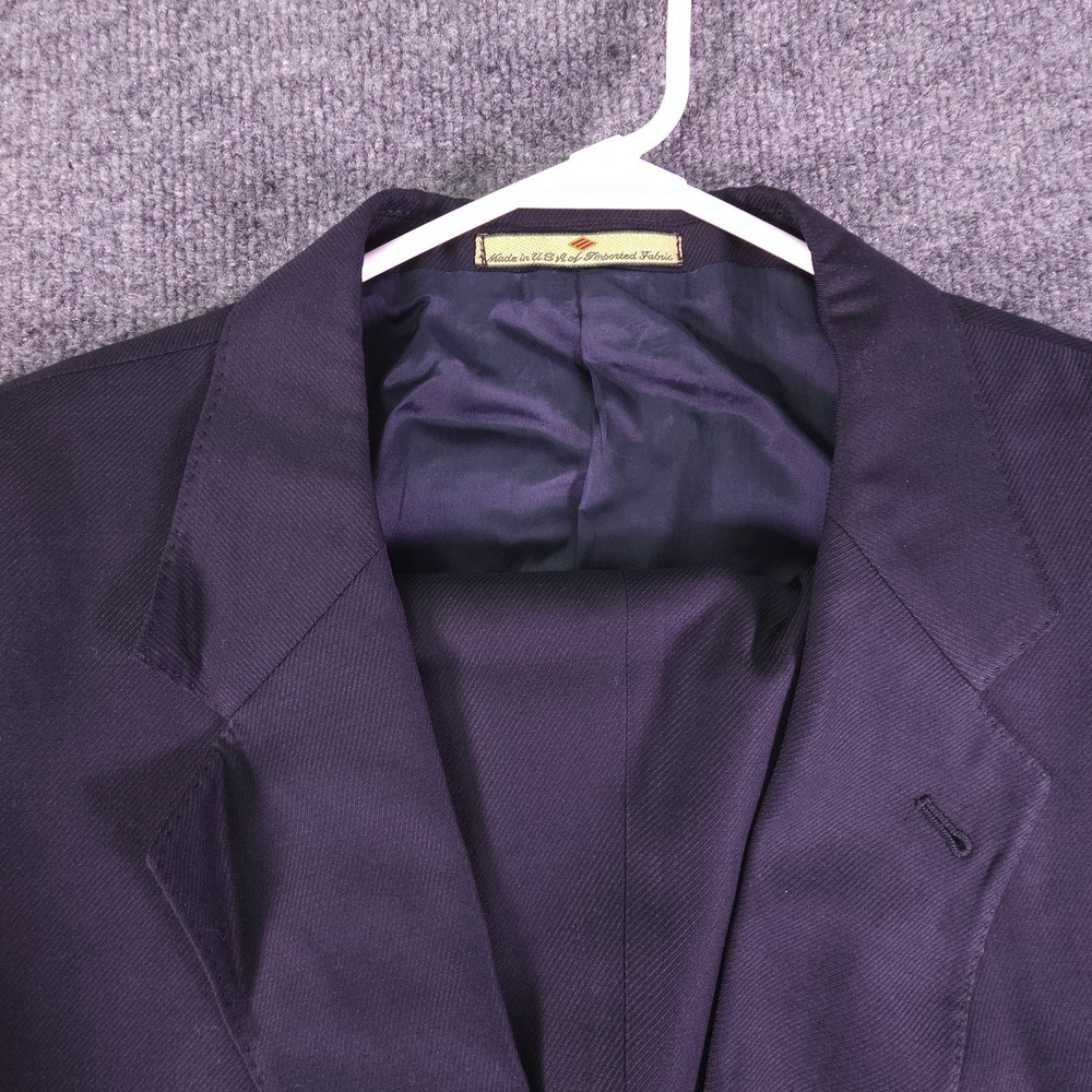 Joseph Abboud Mark Shale 46L 2-Piece Suit w/ Blazer Jacket Navy Blue 39x32 Pants